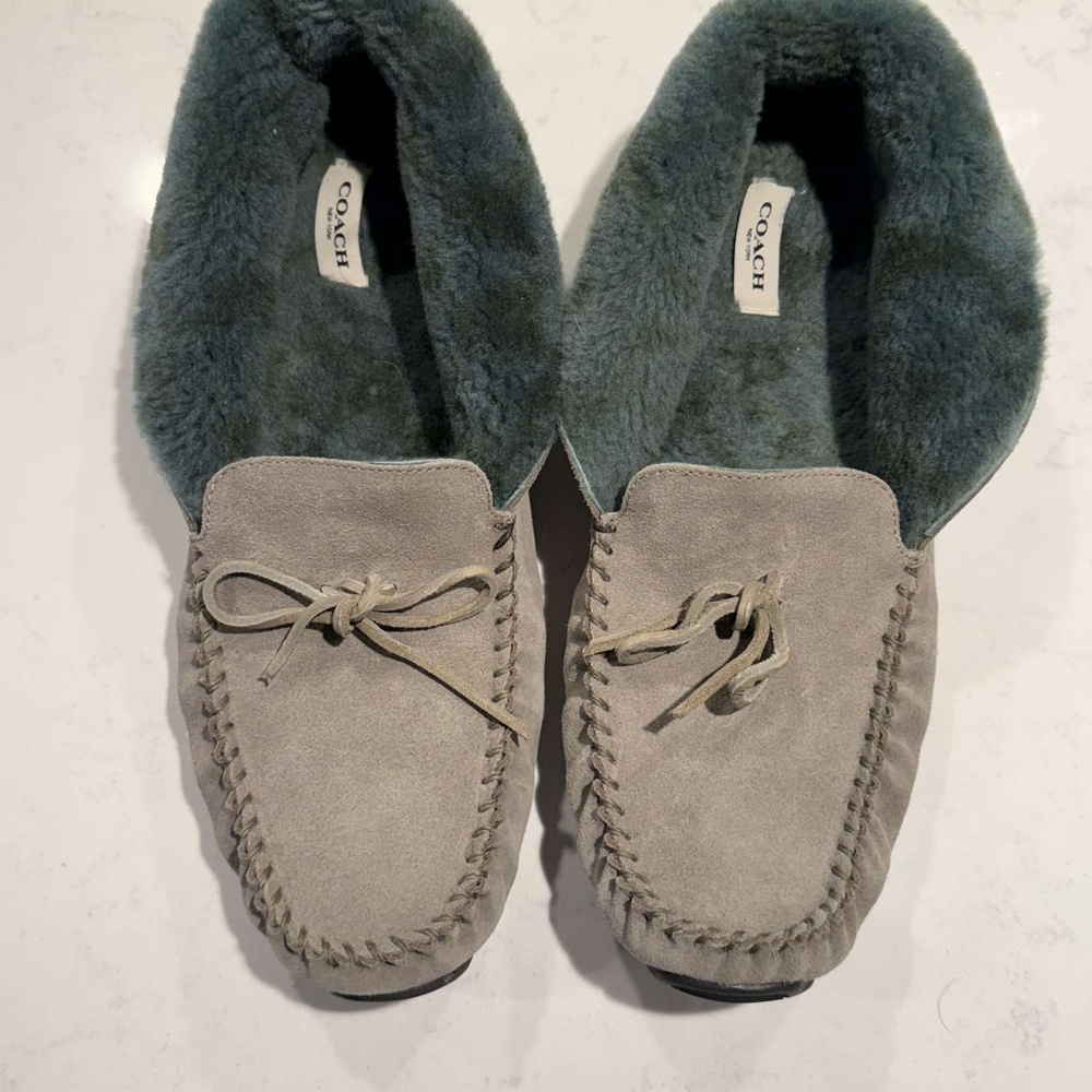 Shearling green loafers size 45 EU